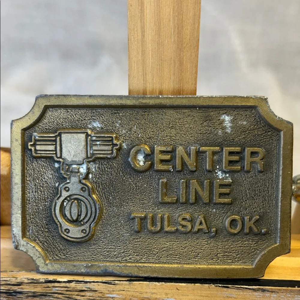 Center Line Tulsa, OK vintage belt buckle made in USA